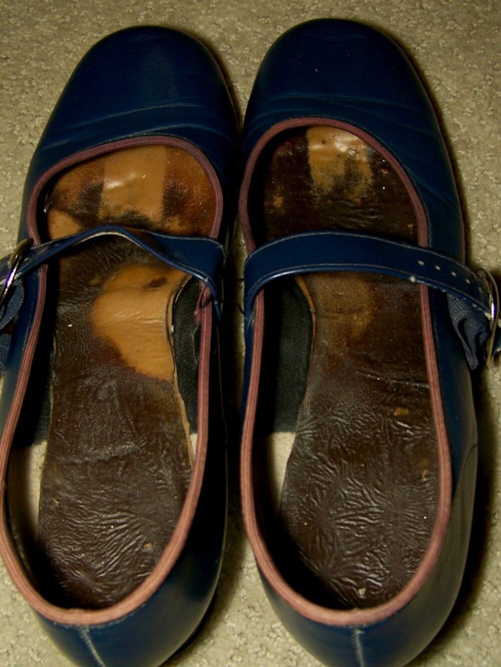 Woman's Blue leather Charater Dance Mary Jane heels